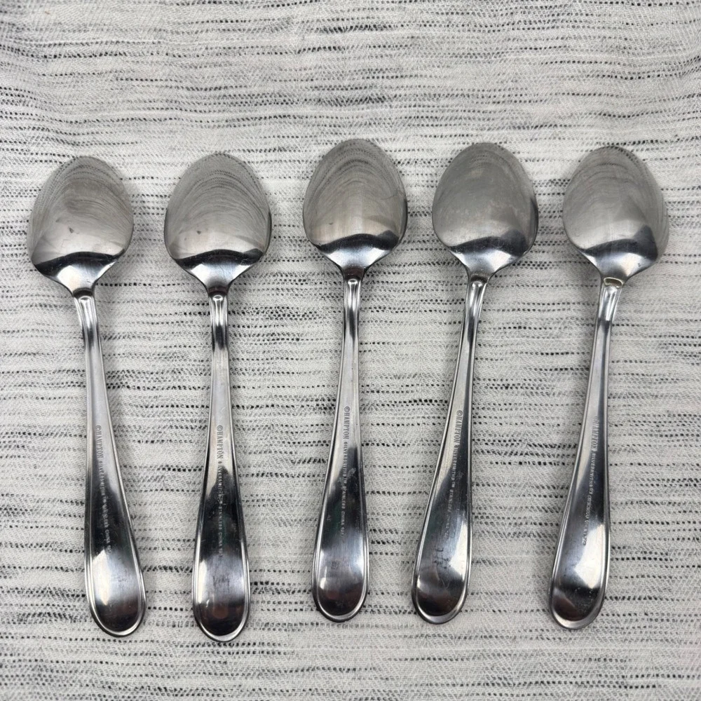 Hampton Silversmiths Set‎ of 5 Tablespoons China 195 Glossy 7.75